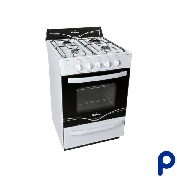 Cocina a gas de 4 hornallas con puerta con visor FLORENCIA modelo 5516F