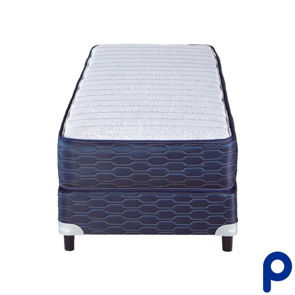 Sommier y colchón de 1 plaza SUAVESTAR Bluestar 190x80 con resortes