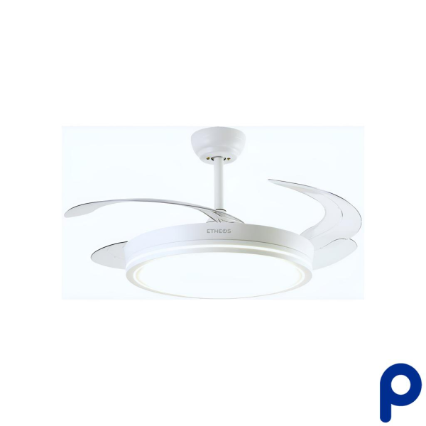 Ventilador de techo retráctil con luz LED y control ETHEOS