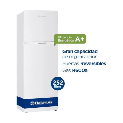 Heladera con Freezer Columbia 257L / 259L Cíclica Blanca (CHD25/9)